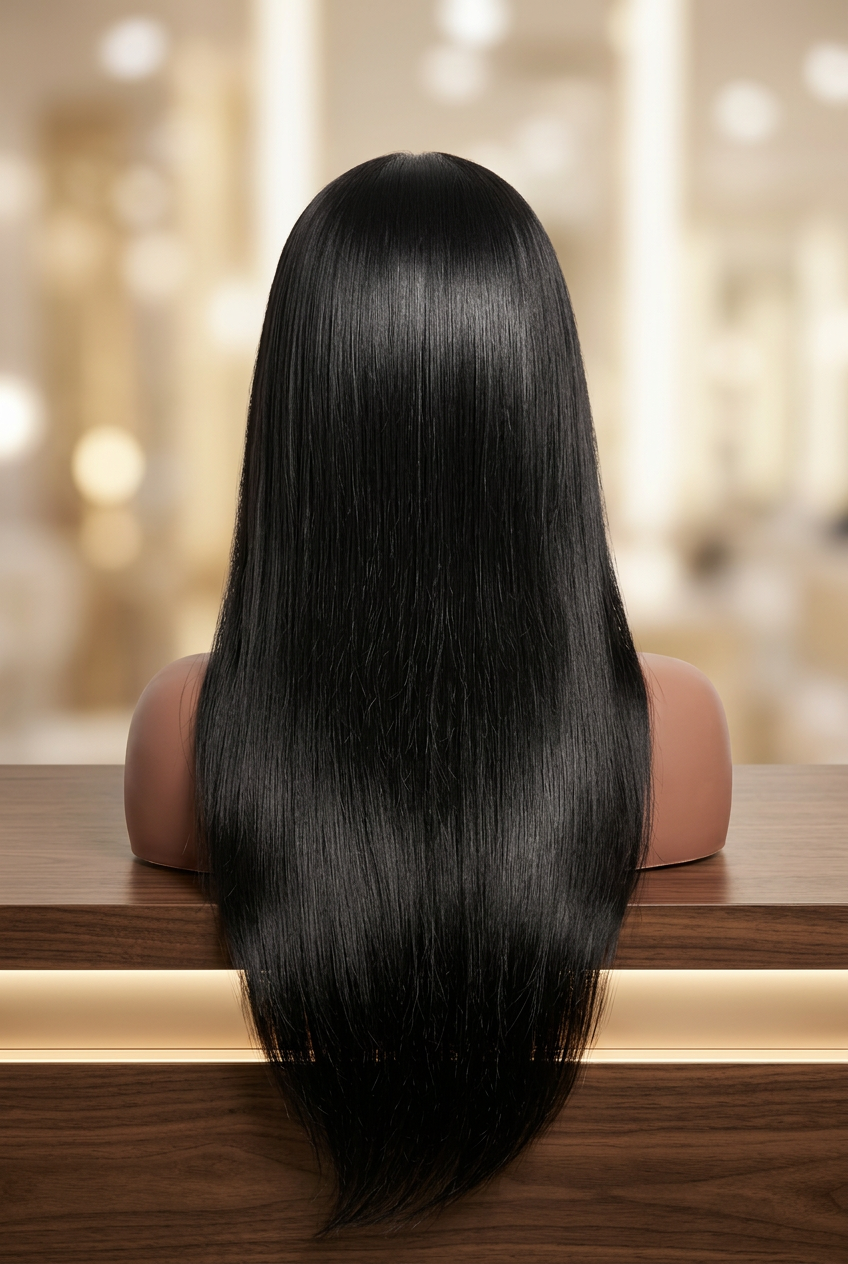 Bone Straight Wig - Rear Editorial