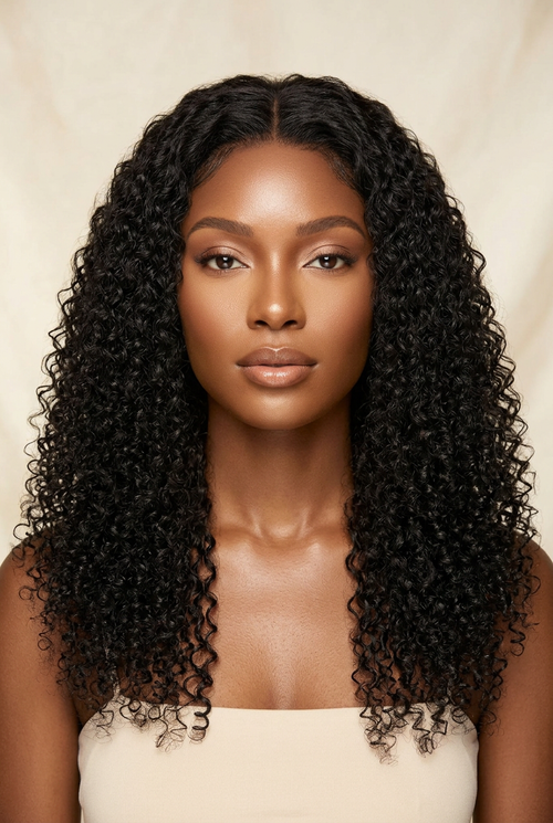 Kinky Curly Raw Vietnamese Wig – Human Model Front