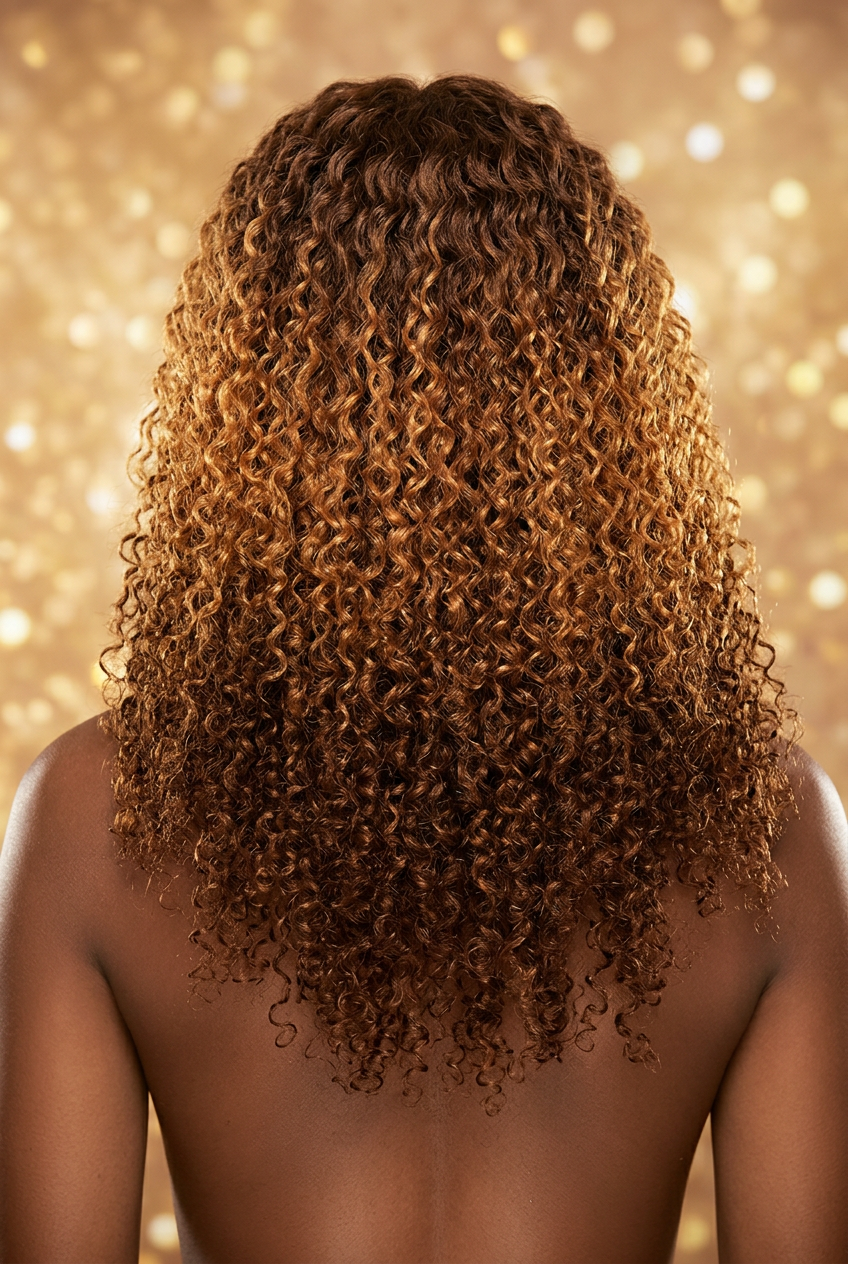 Kinky Curly Wig – Human Model Back