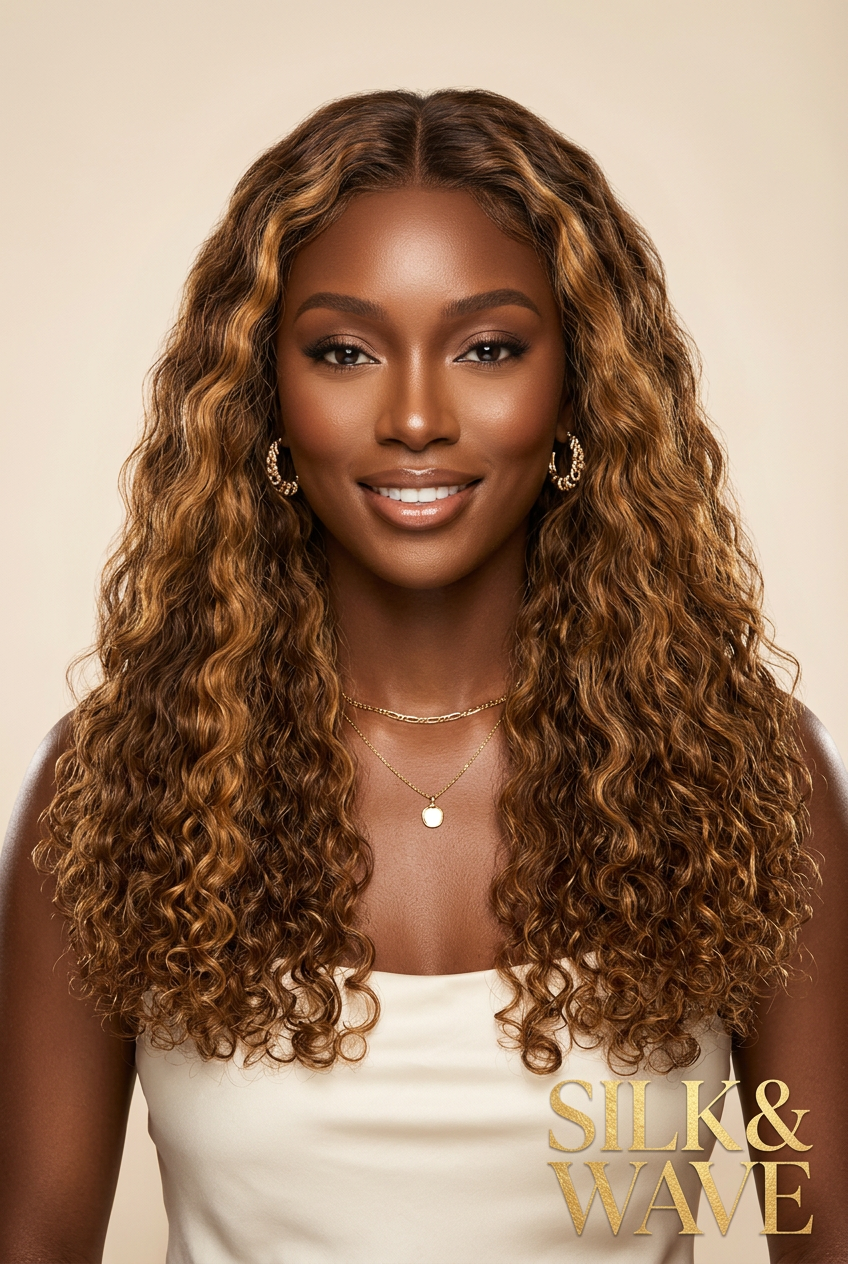 Raw Vietnamese Deep Wave Wig – Human Model Front