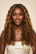 Raw Vietnamese Deep Wave Wig – Human Model Front